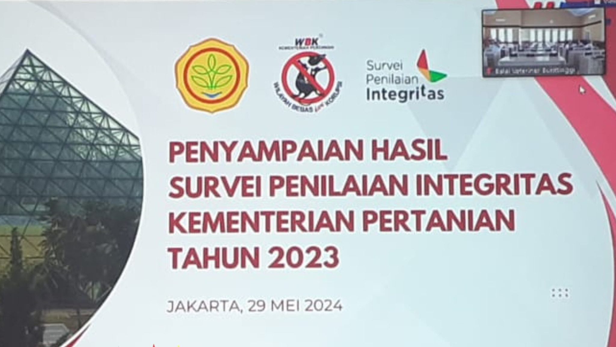 Penyampaian Hasil Survei Penilaian Integritas Kementerian Tahun 2023